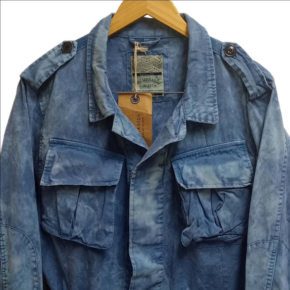 🆕 SCOTCH & SODA "THE COMANDO" BLUE TWO TONE WOMEN'S JACKET - Picture 4 of 15